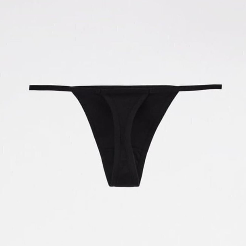 ZARA SEAMLESS THONG BLACK | 1223/704 SIZE M-L - Picture 2 of 3
